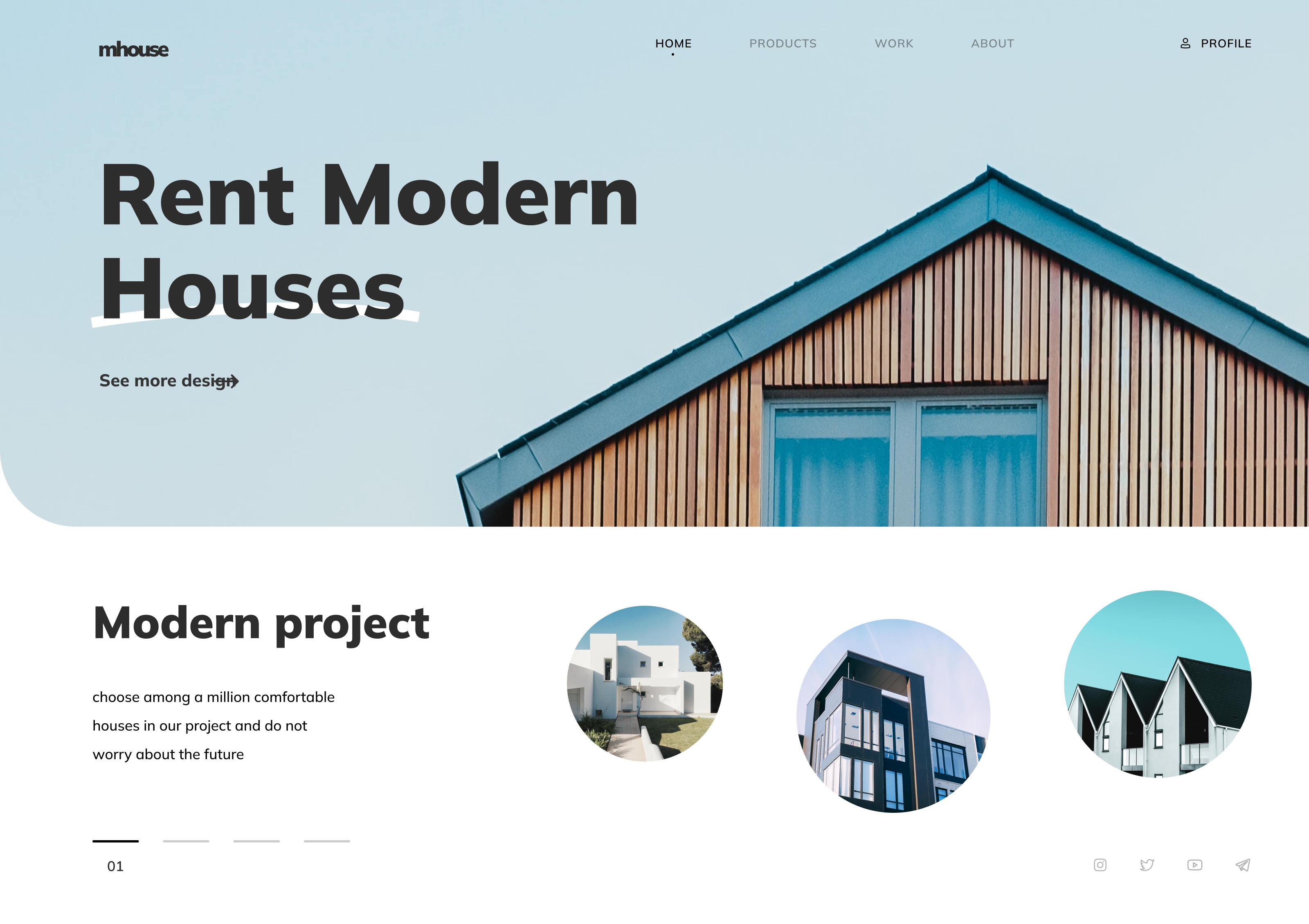 MHOUSE – Landing Page animation design figma graphic design home house landing landing page modern page product design rent site ui ux ux ui ux ui design web web design web site