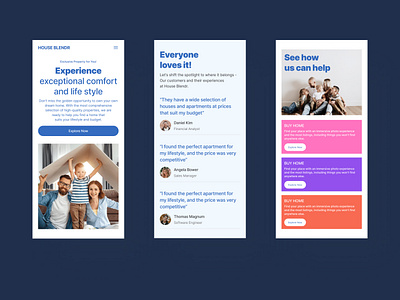 Exploration - Landing Page Design House Blendr - Mobile Version branding design figma illustration landing page design logo mobile app ui ux web