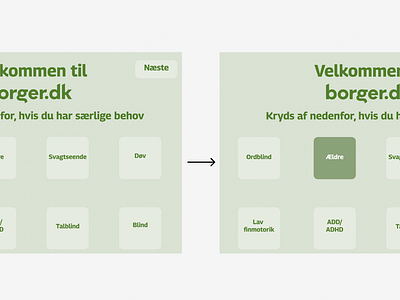 Borger.dk re-design: indicating special needs design prototype ui