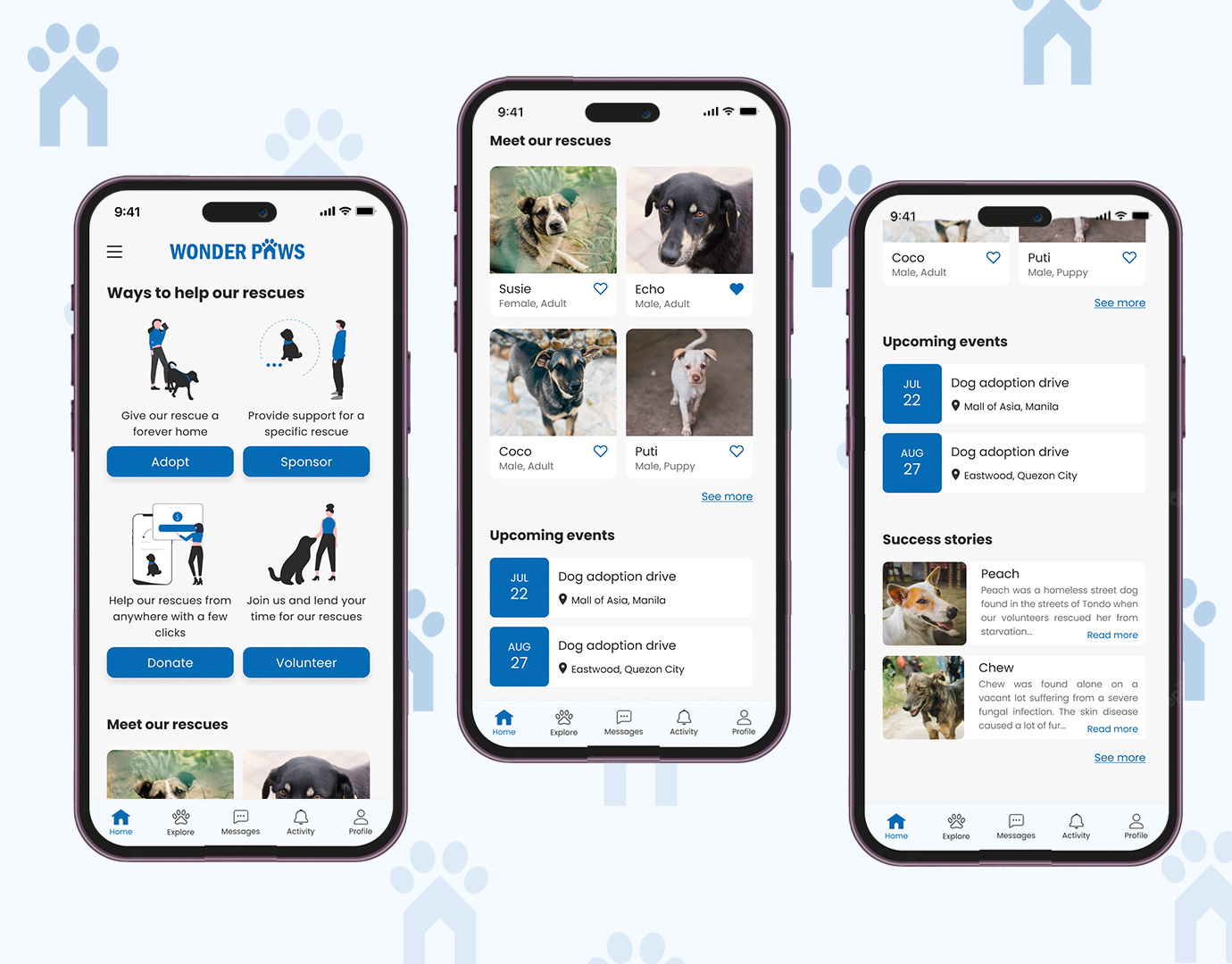 Home Screen for Animal Shelter App by Nerica Fernando on Dribbble