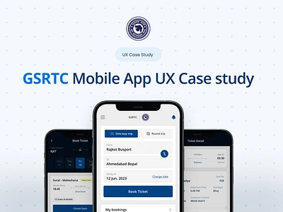 Bus Booking App Design ( GSRTC ) 3d animation app design booking branding bus case study clean ui concept design graphic design illustration logo minimalist minimalistic motion graphics ui uiux design ux