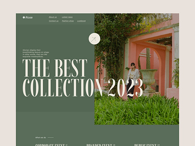 Fashion collection - Rose beautiful clean clothes collection creative dribbble 2023 fashion fashion design homepage layout lookbook minimal mordern style ui ux web web design website concept womens fashion