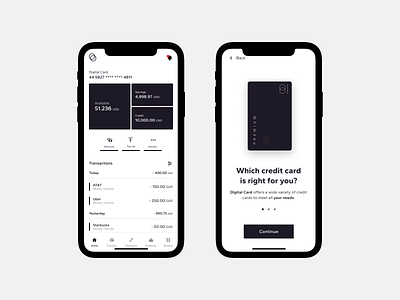 Digital Card app concept app banking credit card finanse minimalistic minimalistic design mobile app mobile banking product design startup ui ux