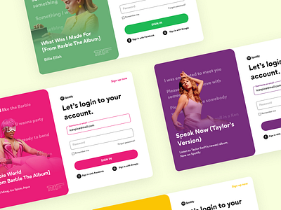 Spotify Login Page Redesign spotify ui ux webapp webdesign website webui