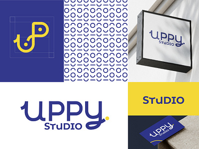 Brand Identity - Uppy studio adobe illustrator agency branding colors design flat geometric graphic graphic design logo minimal modern studio type typography visual design