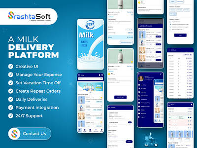 A Milk Delivery Platform adobe illustrator adobe xd animation branding design figma graphic design illustration logo motion graphics product design typography ui