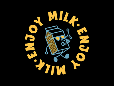 Enjoy milk dairy enjoy fun graphic design illustration lines milk minimalist simple sing typeface vector vintage