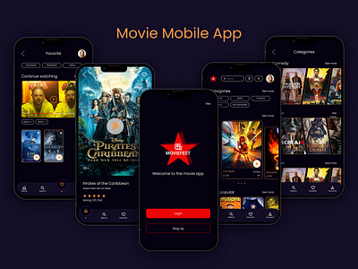 Movie Mobile App design ui ux web design