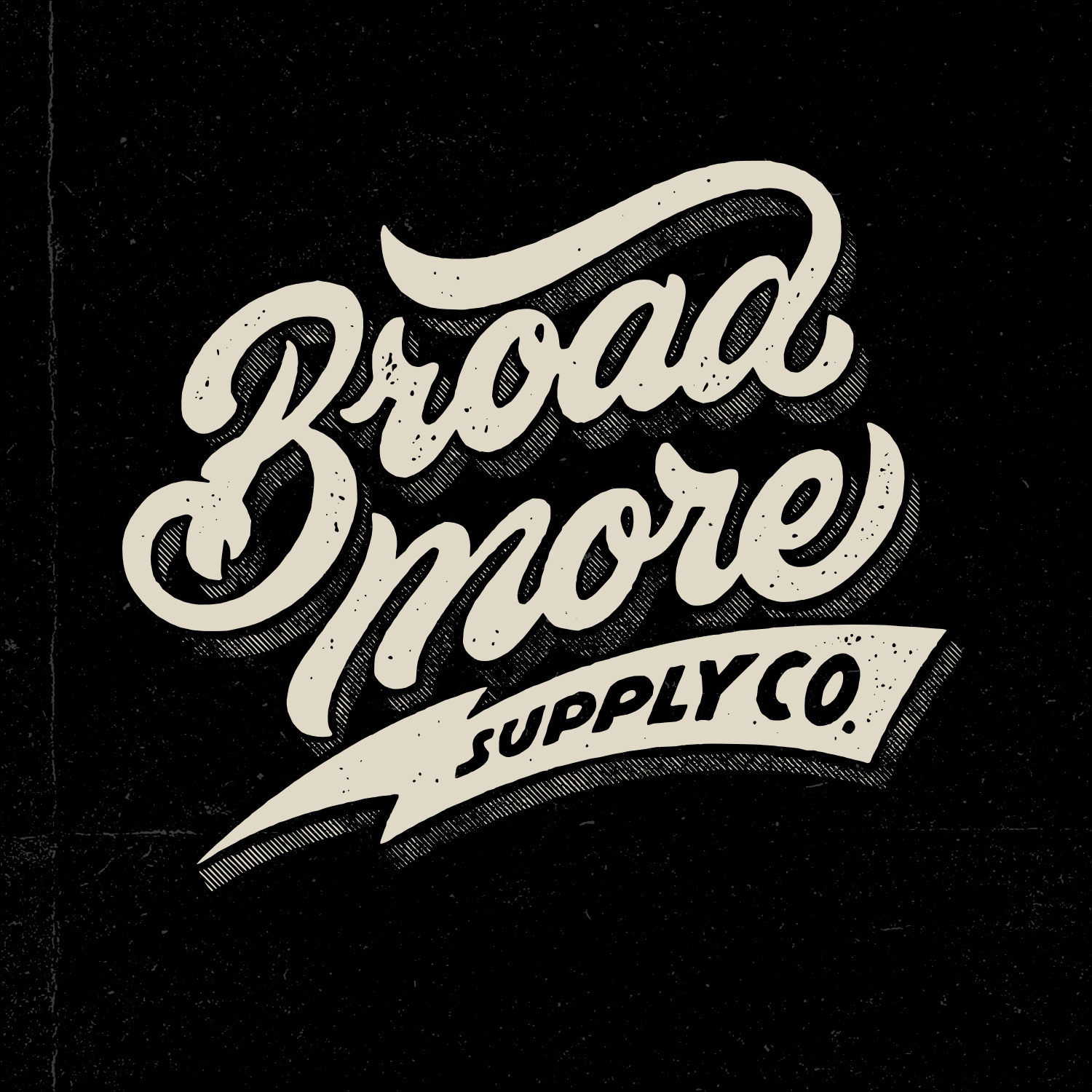 Script Hand Lettering For Broad More Supply Co. apparel branding broadmore customlettering design handdrawn handlettering lettering logo logotype script skate supply tshirt design typography vintage vintage lettering vintagedesign