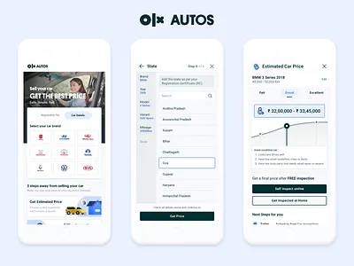 OLX AUTOS REVAMP app blue car homepage mobile olx sell