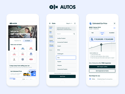 OLX AUTOS REVAMP app blue car homepage mobile olx sell