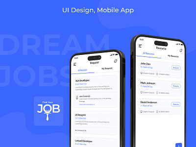 Find Your Job App android app app design app ui best app branding clean app creative app ios iphone job app job application minimal app design mobile app mobile ui page layout pixel perfect screen ui ux