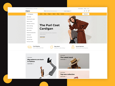 Clare - A Stunning HTML Template for eCommerce website【Buy Now】 amazon branding buy html template clare creative market css3 ecommerce ecommerce website fashion figma template flipkart graphic design html template html5 html5 template online shopping webbytemplate website template