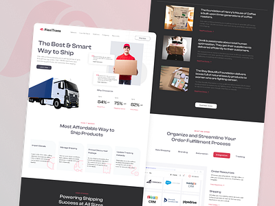 FlexiTrans- Logistic company landing page design ui ui design ui ux ui ux design web design website design website ui website ui design