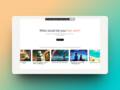 Last wish - Insurance Website Design agent assurance branding design insurance insurance company landing page life insurance protection risk ui uiux ux web design website