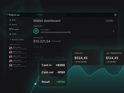 Pokmi : Crypto Dashboard account dark dashboard design design system graphic design marketplace product design subscription ui ui design ux ux design web.3