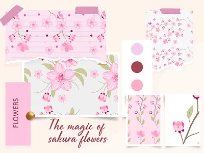 The magic of sakura flowers cherryblossom fabricdesign fashion flowers graphic design illustration pattern seamlesspattern textile textiledesign vector