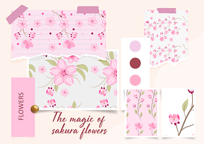 The magic of sakura flowers cherryblossom fabricdesign fashion flowers graphic design illustration pattern seamlesspattern textile textiledesign vector