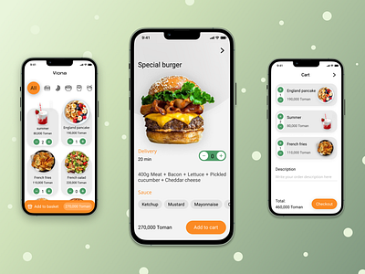 Food delivery App and menu app design food delivery menu restaurant ui uiux ux