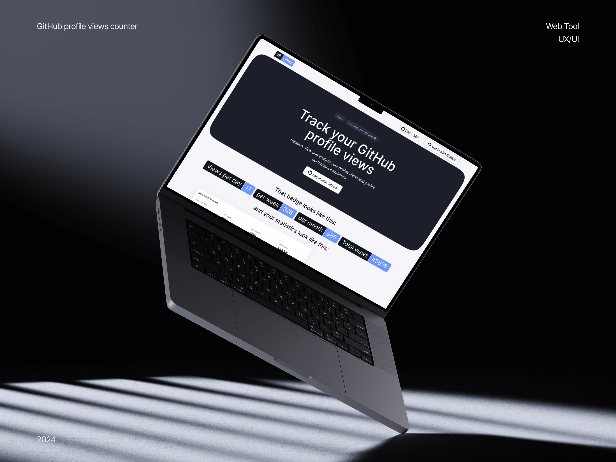 GitHub profile views counter github profile views counter logo ui ux webdesign webtool