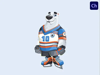 Hockey Polar Bear Adobe Character Animator Puppet adobe animation adobe character animator animated character animated puppet animation animation template bear character animation character animator character design hockey puppet template