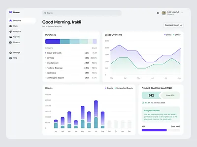 E-commerce Analytics analytic analytics charts coasts dashboard e commerce ecommerce finance irakli lolashvili leads over product products purchases report result services shop time ui