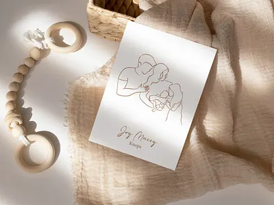 Geboortekaartje van mijn nichtje, Joy branding card design design drawing graphic design illustration illustrator line drawing linedrawing newborn newborn card print print design typography vector