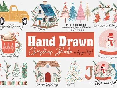 Hand Drawn Christmas PNG Bundle tradition