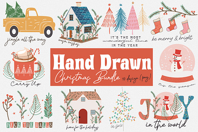 Hand Drawn Christmas PNG Bundle tradition