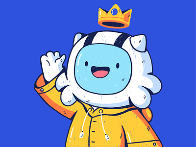 Say Hello to Astromot astromot astronaut buddy character cute friend greetings hello illustration illustrator monster playful wave