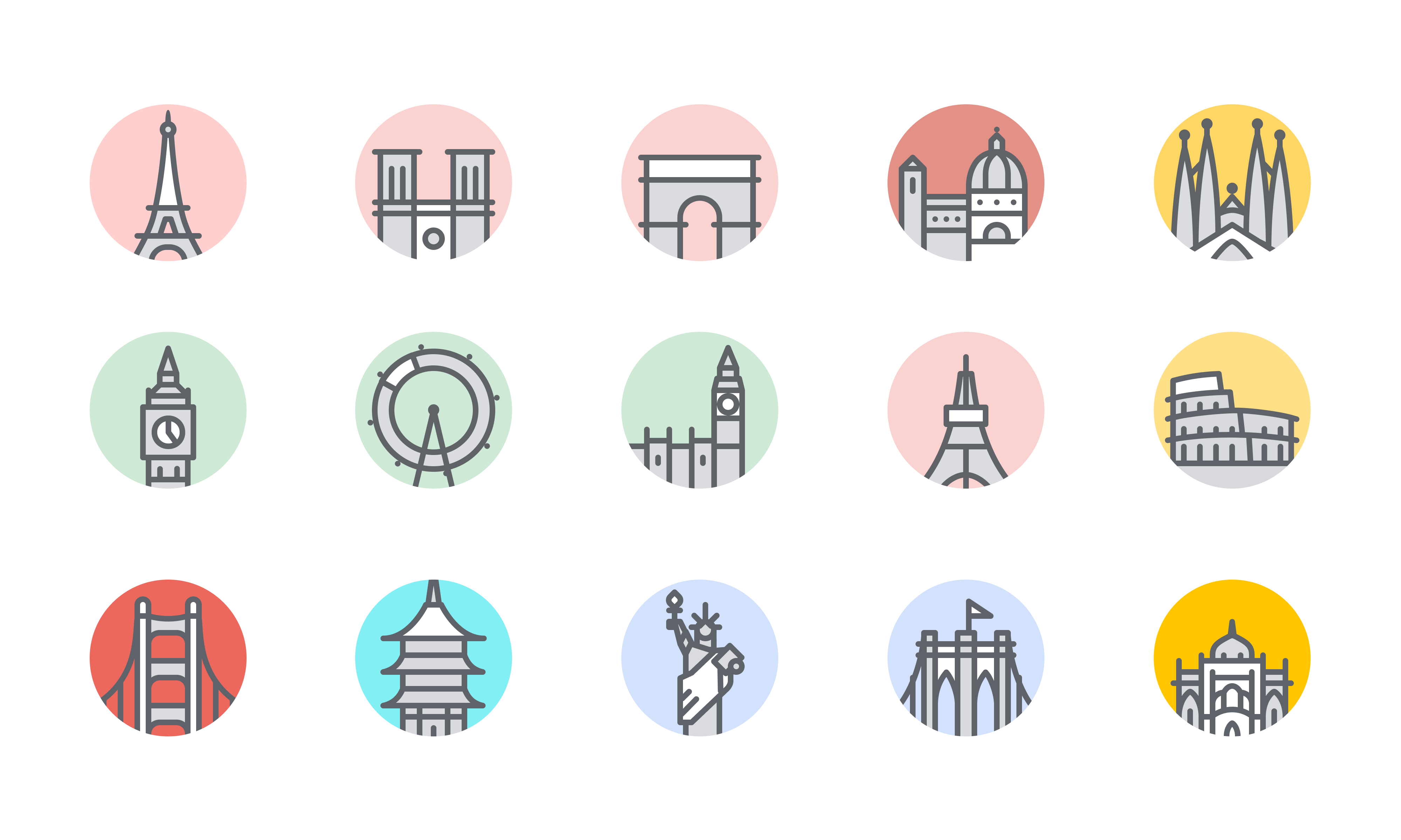 Google maps landmark icons barcelona florence google google maps icon icon design icon designer iconography landmark london map maps navigation new york paris rome san francisco tokyo travel travel lndmarks