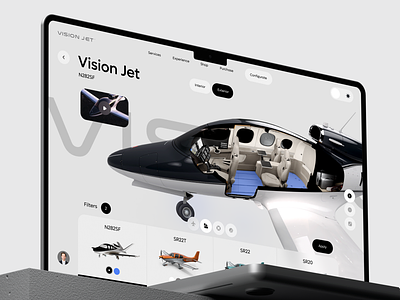 Vision Jet - Seamless Plane Configurator aircraft airplane app application b2b configuration configurator crm custom design flight fly interface jet plane saas software ui uxdesign web