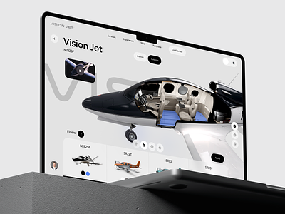 Vision Jet - Seamless Plane Configurator aircraft airplane app application b2b configuration configurator crm custom design flight fly interface jet plane saas software ui uxdesign web