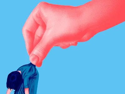 Rag Doll abstract blue colorful digital art digital painting doll editorial editorial illustration female graphicdesign hand illustration linework pastel pink pop art ragdoll surreal surrealism woman