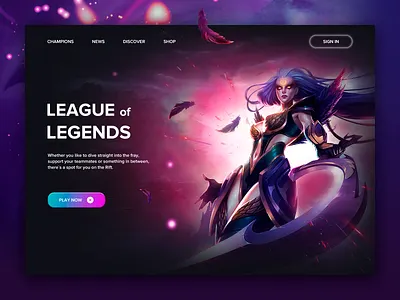 Multiplayer Games Platform dark mode design games league of legends ui ui design ux