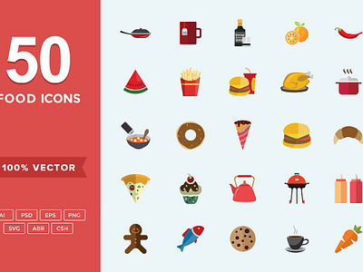 Flat Icons Food Set design graphics readytouse vector