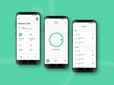 Smart Lock App Concept access app concept control design home house lock remote secure security smart ui ux