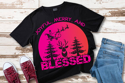 Joyful merry and blessed christmas mug design