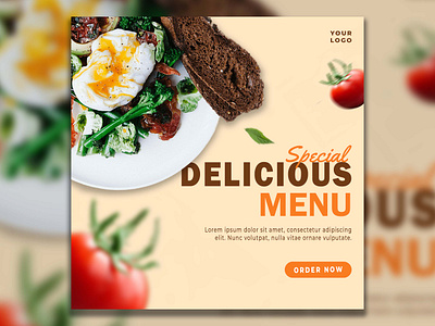 SPECIAL DELICIOUS MENU TEMPLATE branding design flayer poster restaurant menu social media post social media template