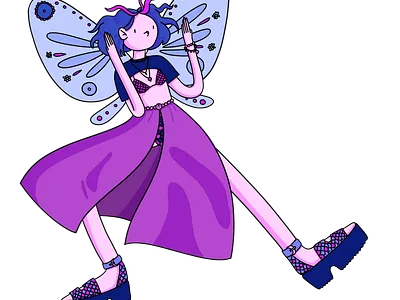 Fairy dance cartoon cartoon character cartoon design character design digital illustration editorial illustration fairy fantasy art fantasy cartoon fantasy character illustration