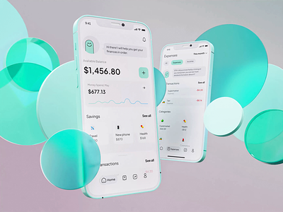 Personal Fin Manager — Mobile App Design 3d 3d mockup bank chat fin manager finance manager interaction minimal minimal design mobile app mobile design online banking ui ui design