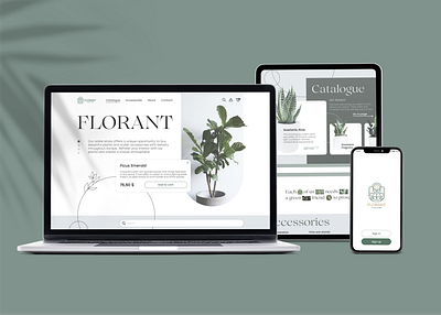 Website & Logo design elegant interface landing logo minimalism online store plant plant store store website