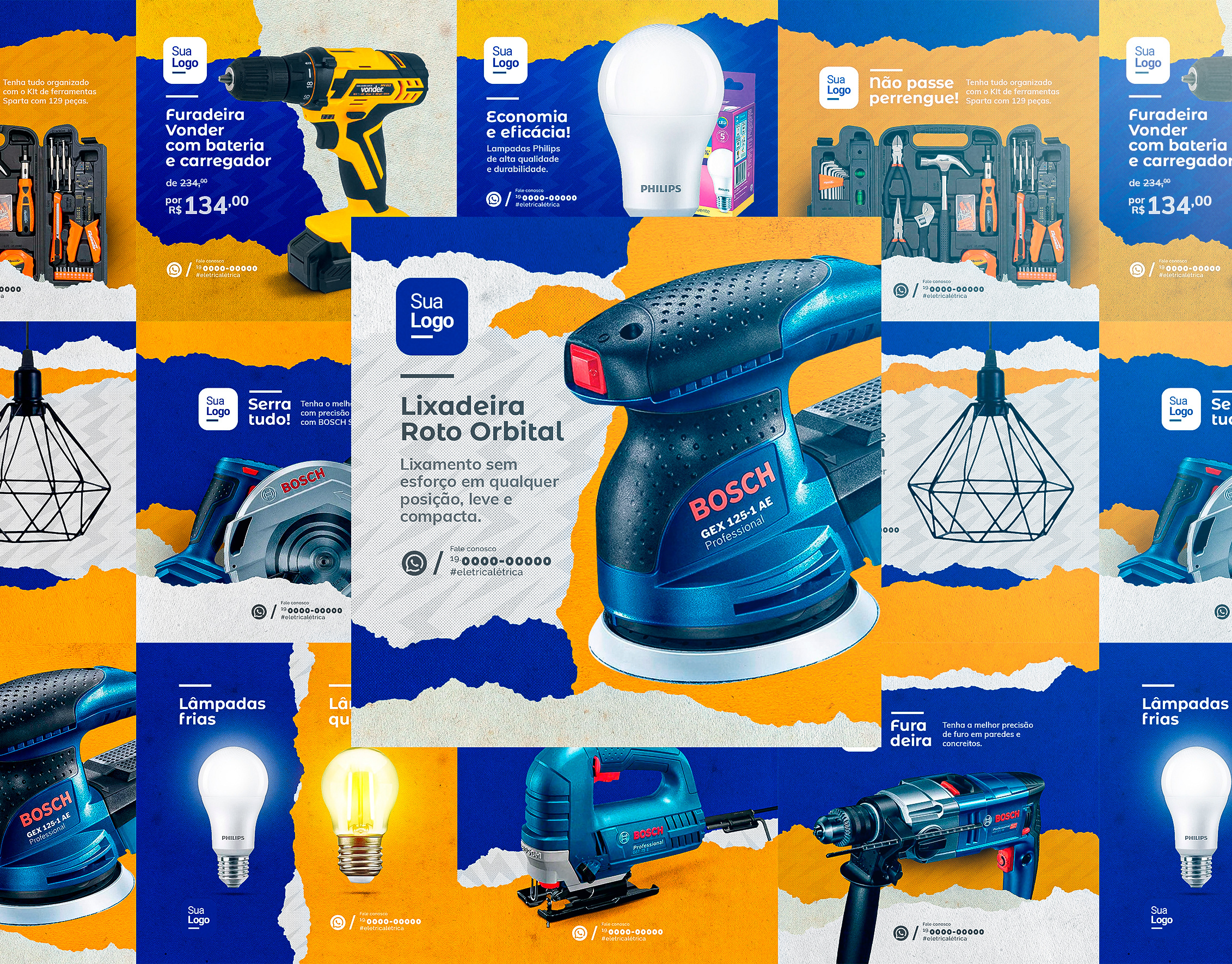 Social media design for electrical material store eletricidade eletricista elétrica ferramentas graphic design material elétrico