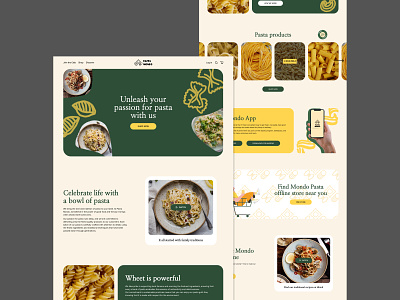Pasta Mondo online store - main page agency concept design food main page marketing minimal pasta ui ui design ux web website wed design