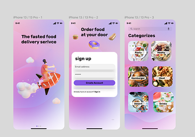 food delivery app ui