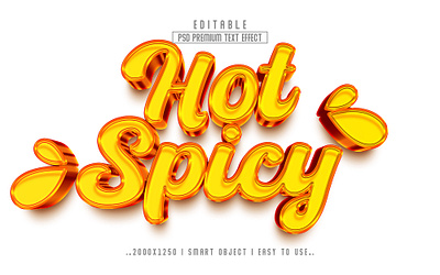 Hot Spicy 3d Editable psd Text Effect Style photoshop
