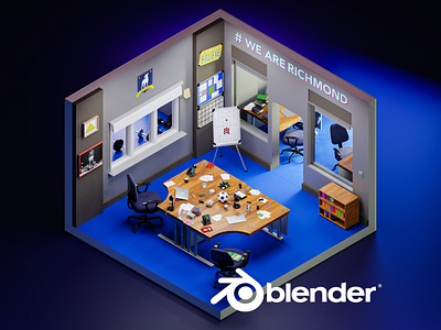 Ted Lasso's Office 3d apple appleplus appletv b3d blender fanart illustration isometric noai render rooms tedlasso tv show