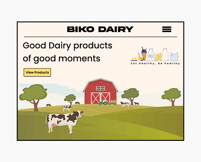 Cover Page of Imaginary Dairy Website.. coverpage dairywebsite ui websitedesign