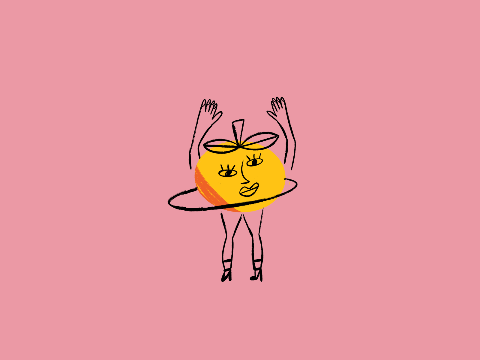 Mrs. Orange animation character dance dancing frame by frame frame to frame gif hula hoop hula hula illustration loop orange