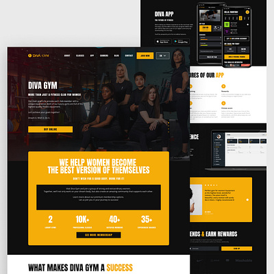 Diva Gym design ui ux website